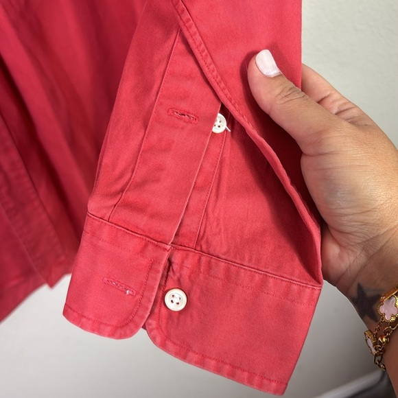 Vintage Ralph Lauren Coral Pink Button Down Shirt 100% Cotton size L - Picture 4 of 7